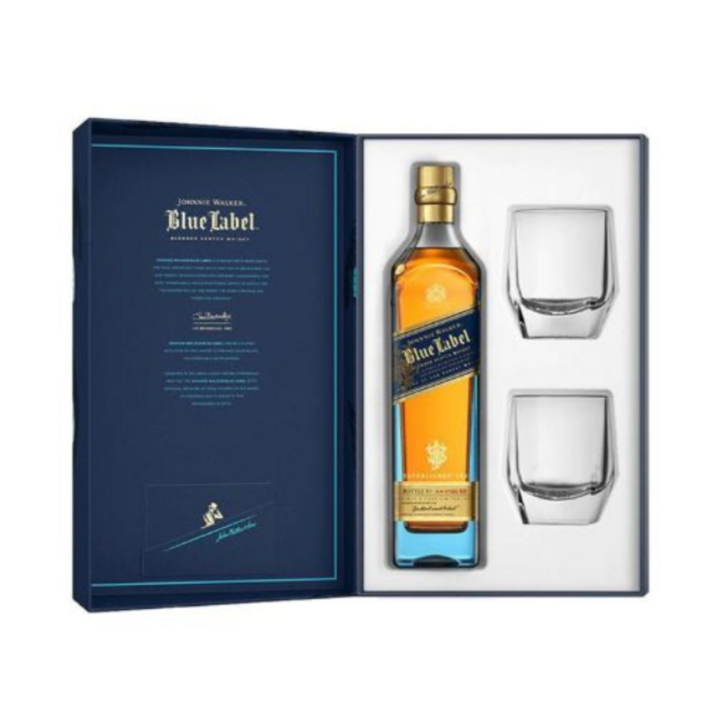 Johnnie Walker Blue Label Crystal Glass Gift Set - 75CL (With Gift Box)