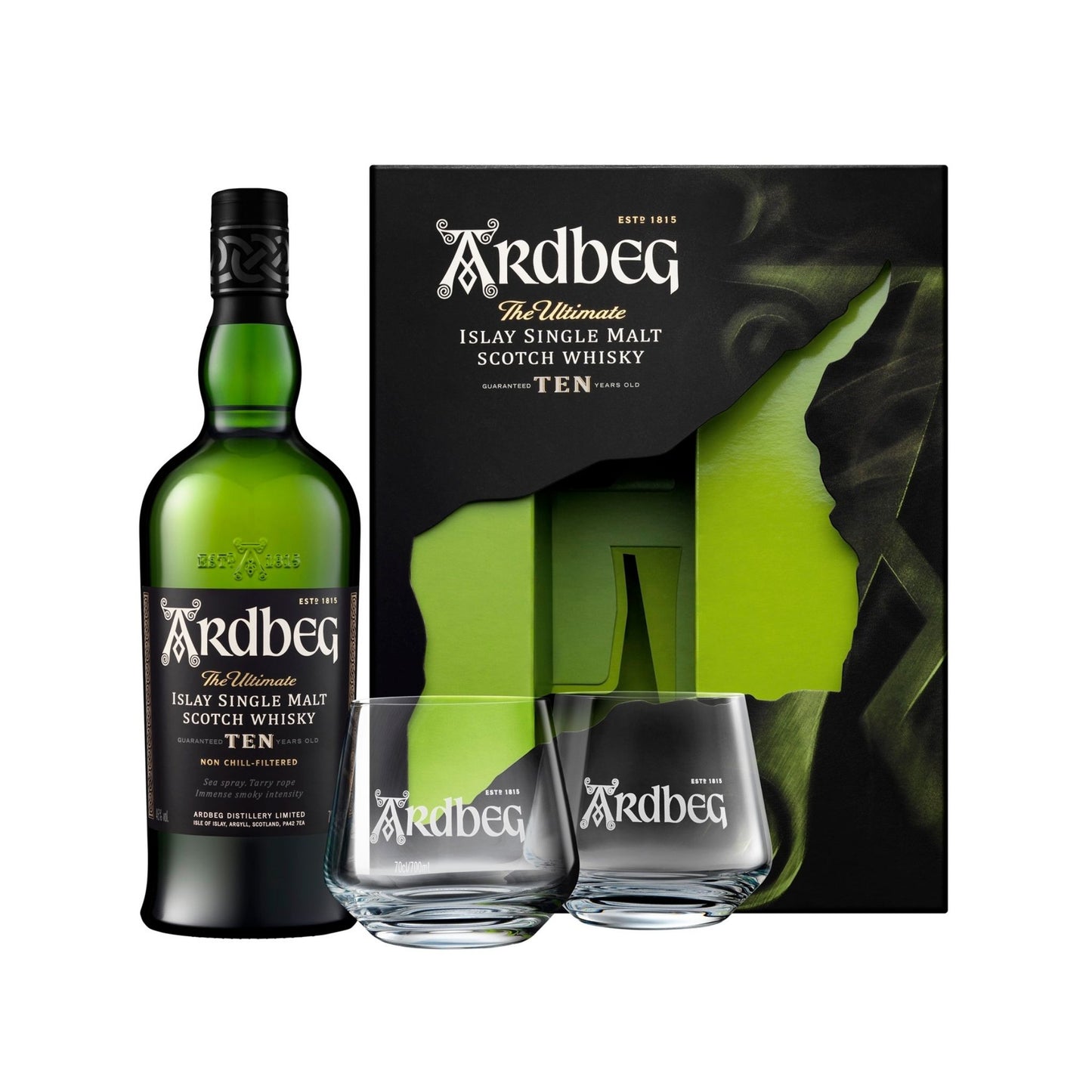 Ardbeg 10 Year Old Gift Set - 70CL (With 2 Glasses)