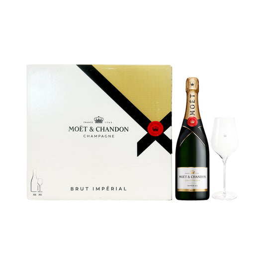 Moët & Chandon Impérial Brut Festive Pack - 6 x 75CL + 6 Glasses